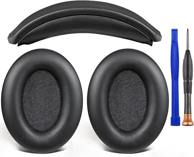 SOULWIT Foam Cushion Pads + Headband Headband, Replacement Kit for Sony WH-1000XM3 Circumaural Headphones, Replacement Part for Headband Pad and Ear Pads - Image 1