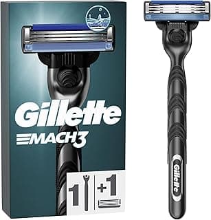 Gillette Gillette Mach3 Rasoir Pour Homme, Rasoir À 3 Lames, 1 Manche En Acier Inoxydable + 1 Recharge De Lames