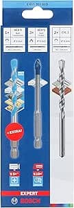 Bosch Professional Combination Set of 5 EXPERT HEX-9 HardCeramic Drill Bits - 1x EXPERT HEX-9 MultiConstruction Drill Bit (for Hard Tiles, MultiMaterial, Ø 6 mm, Accessory Drills)