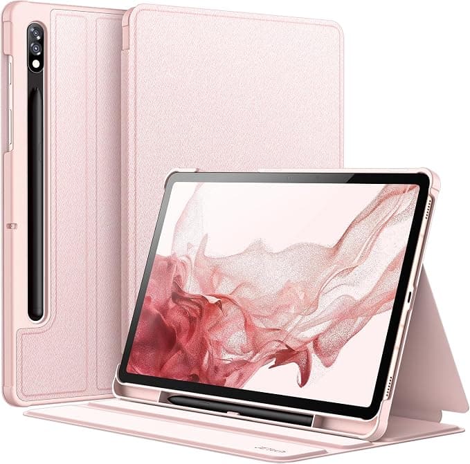 JETech Case for Samsung Galaxy Tab S8 2022/S7 2020 11 Inch with S Pen Holder, Slim Folio Protector Tablet Case, Multi-Angle Display (Pinkgold) - Image 1