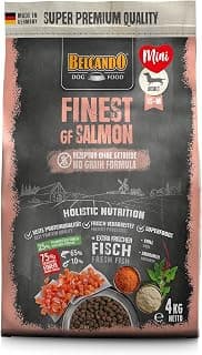 BELCANDO Finest GF Salmon [4 kg] Nourriture pour chiens sans céréales | Nourriture sèche pour chiens de petites et moyennes races | Nourriture complète pour chiens à partir de 1 an