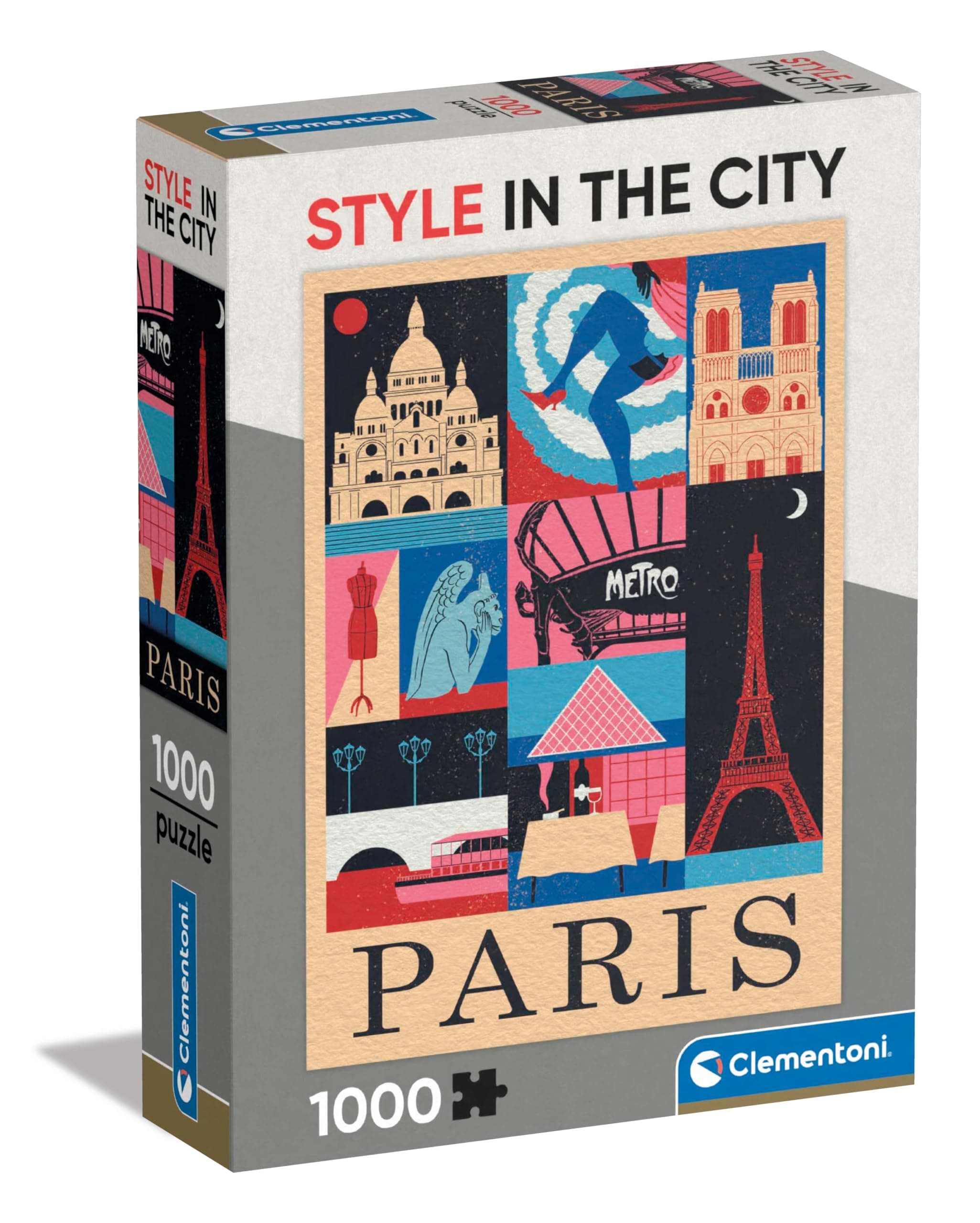 Clementoni Clementoni Puzzle Paris 1000 Pieces, Style in The City - Puzzle for Adults 14-99 Years, Paris, France, Made in Italy, 39843