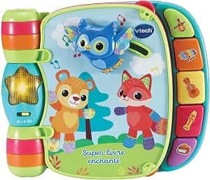 VTech - Super Livre Enchanté des Baby Loulous Bleu, Interactive Baby Book - 6/36 Months - French Content