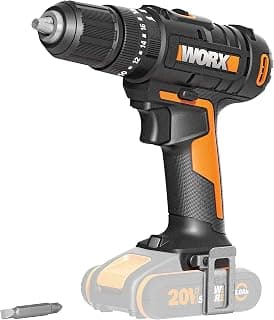 WORX - Perceuse-visseuse à percussion sans fil 20V - 50Nm - ⌀13mm - WX370.9 (Livrée sans batterie ni chargeur, avec double embout)