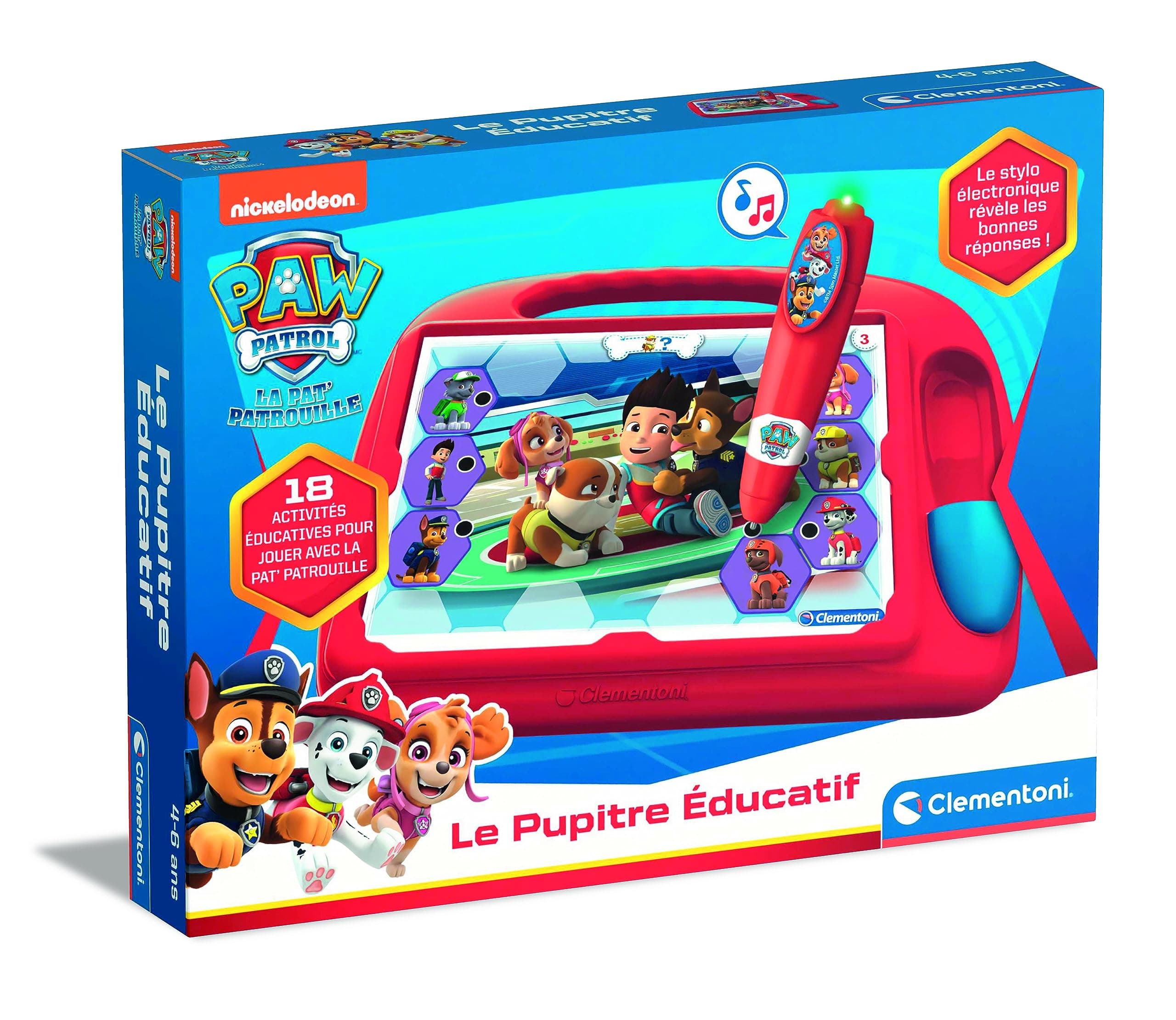 Clementoni | Paw Patrol Interactive Educational Music Stand for Children 4-6 Years | 18 Activities on Cards + Electronic Pen Sound and Light | Learning Colors, Shapes, Logic | Gift Idea - Image 1