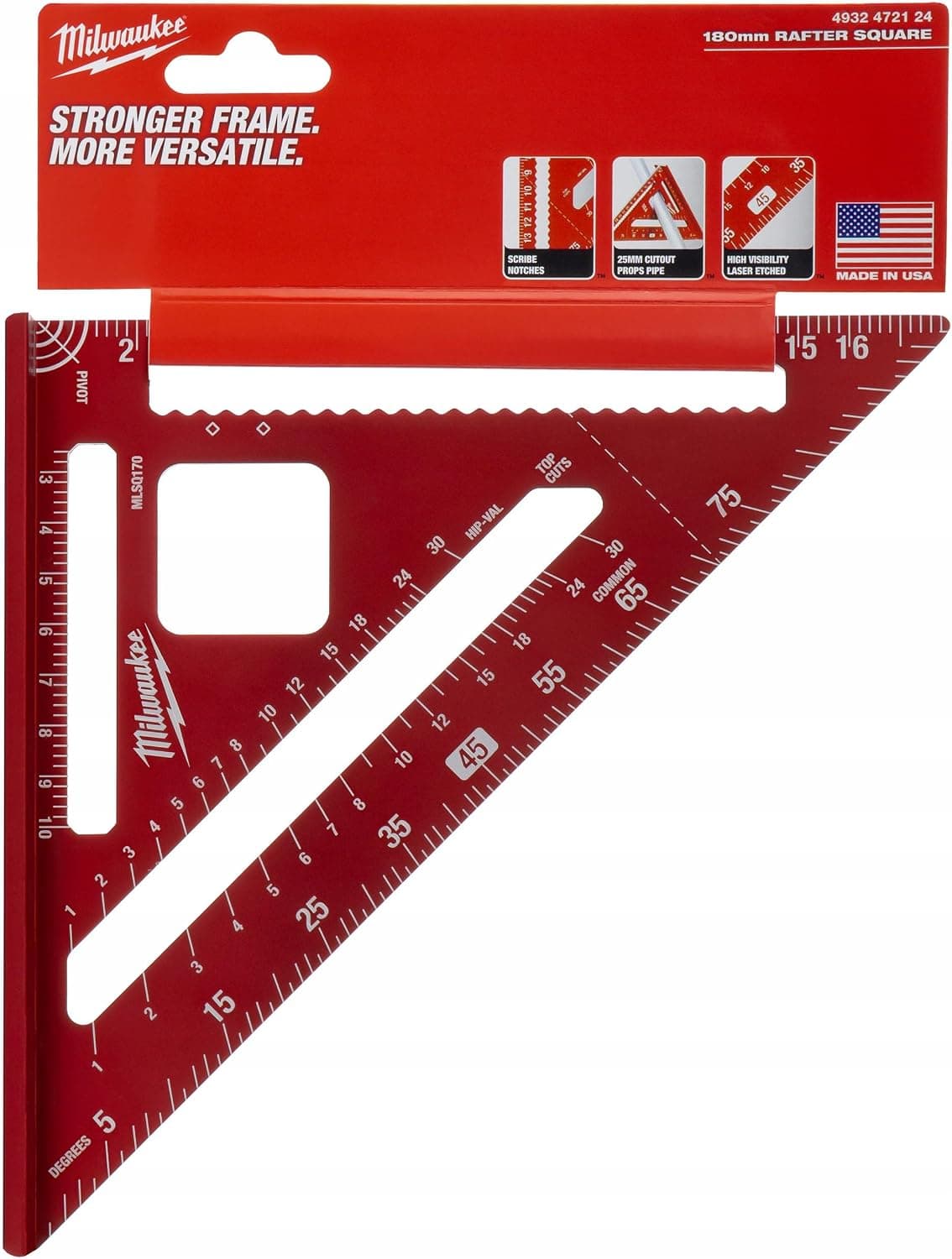 Metric Carpenter's Square - 1pc MILWAUKEE ACCESSORIES - 4932472124 - Image 1