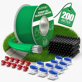 200 m Robot Lawnmower Cable + 100 Pegs + 20 Cable Connectors + 10 Connection Terminals, Lawnmower Peripheral Wire Compatible with Gardena Bosch Husqvarna Worx Honda Robomow etc