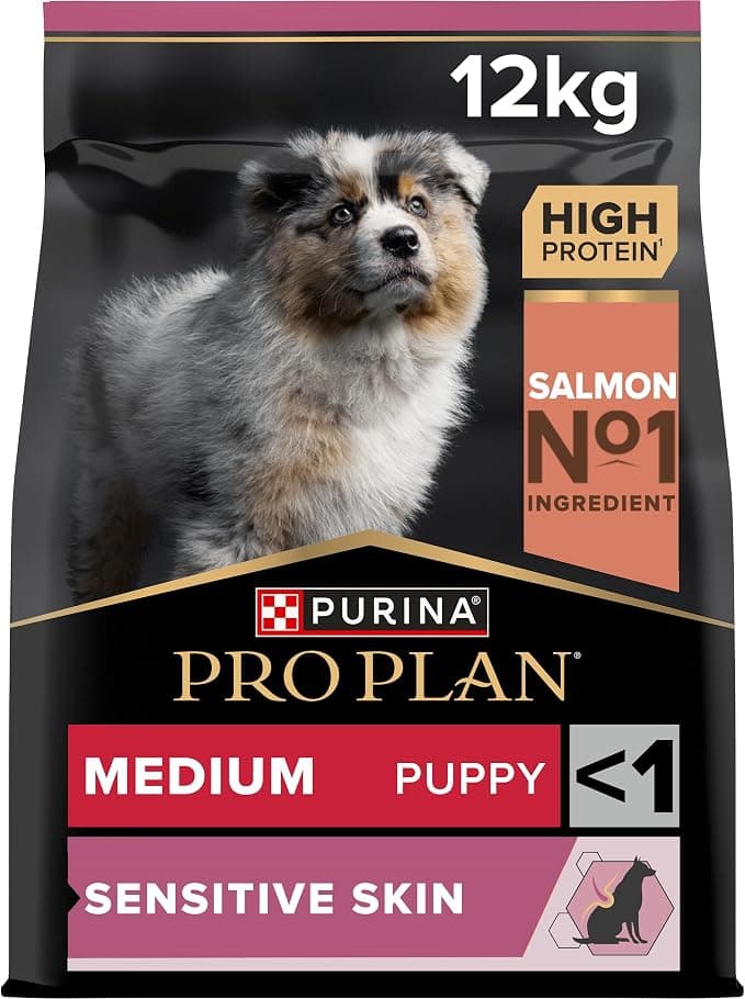 PURINA PRO PLAN | Sensitive Skin | Complete Dry Food for Medium Puppies | Promotes Healthy Skin and Shiny Coat | Salmon | Dry Food | Bag | 12 kg - Image 1