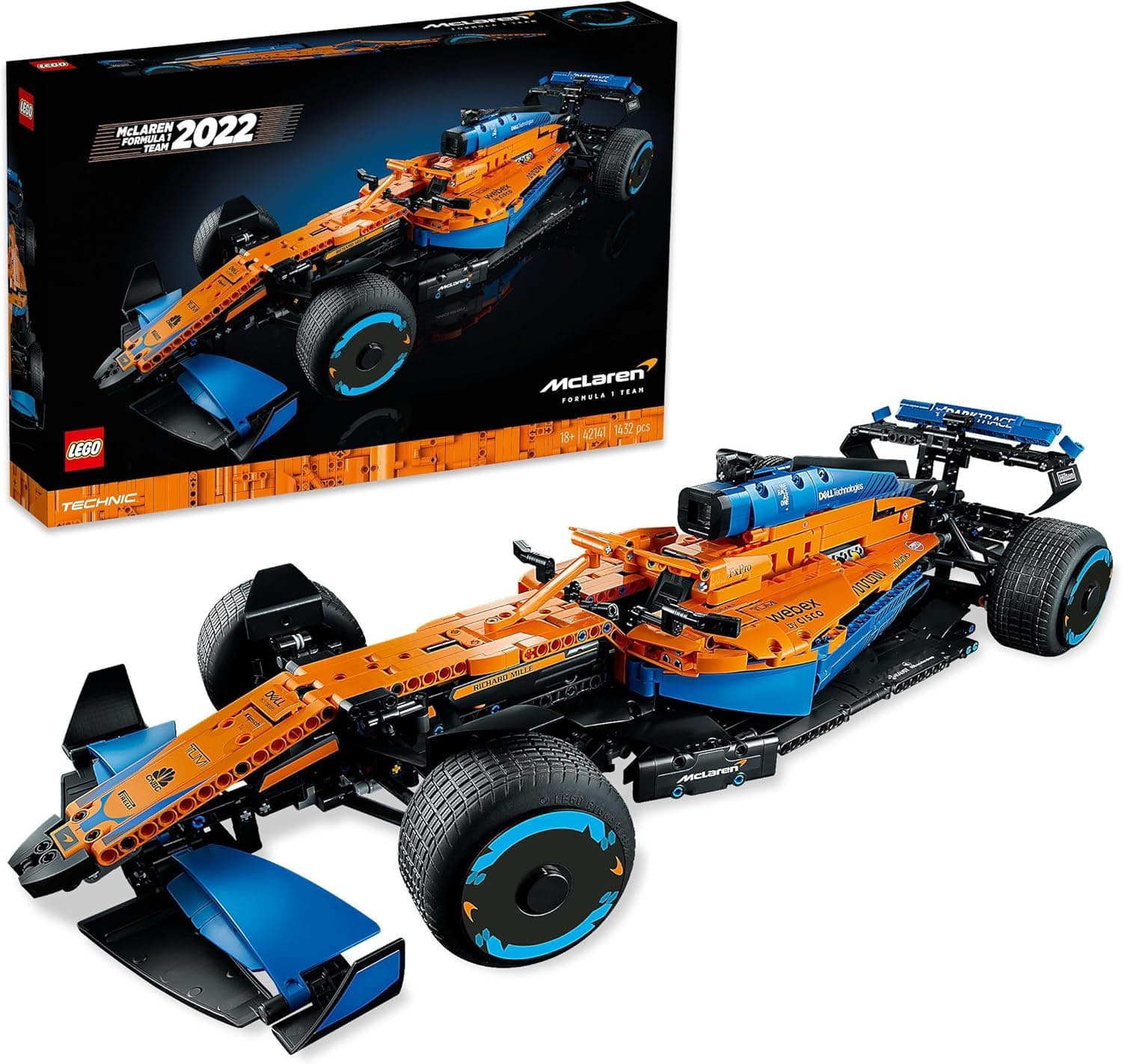 LEGO LEGO Technic La Voiture De Course McLaren Formula 1 2022 pour Adultes avec 1434 Pièces Modèle Réduit de Voiture de F1, Kit de Construction Idée Cadeau pour Hommes, Femmes, Décoration intérieure 42141