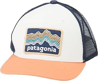 Patagonia K's Trucker Hat 66032 Ridge Rise Stripe: COHO Coral One Size Unisex Adult, Ridge Rise Stripe: COHO Coral, One Size