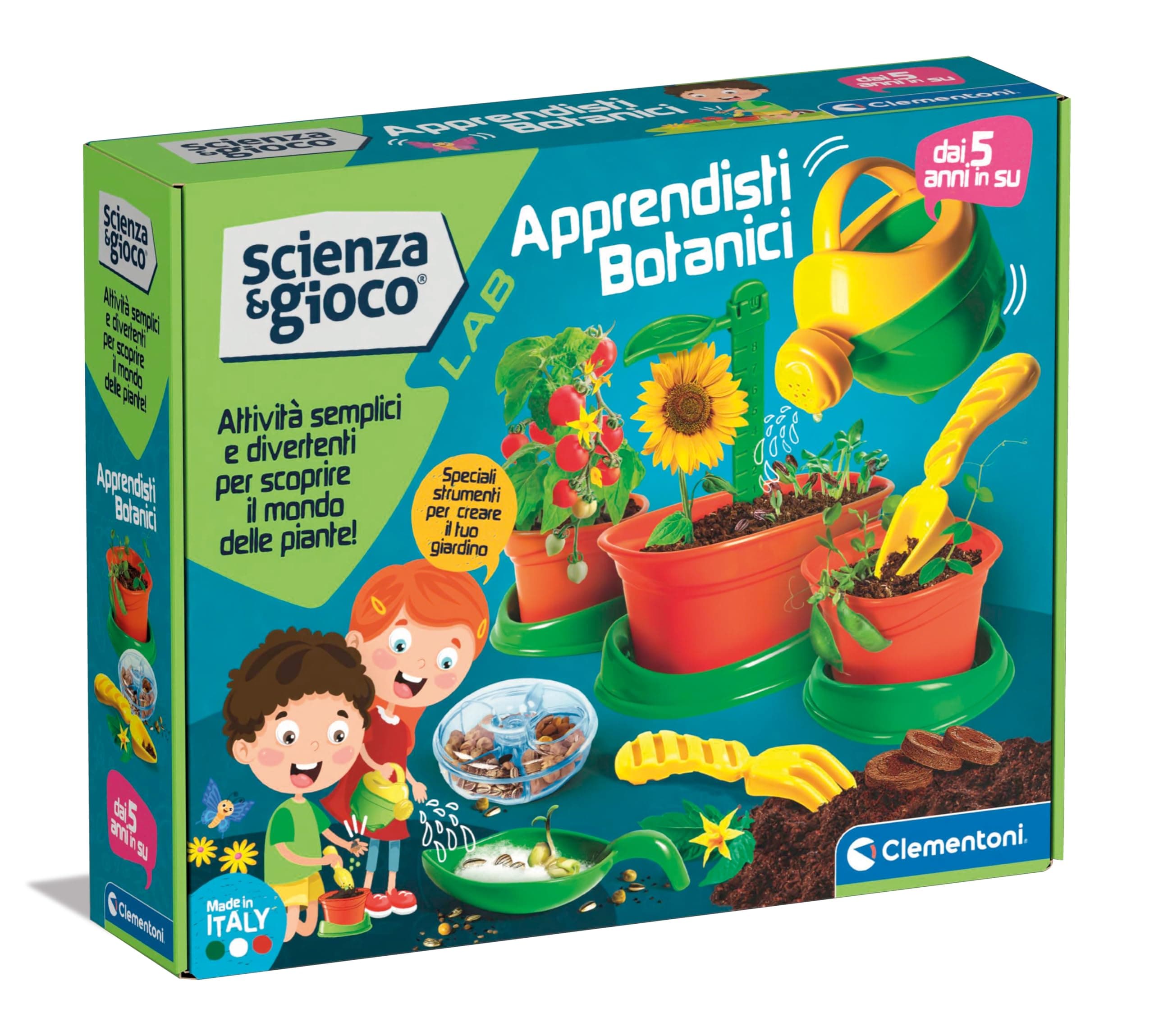 Clementoni Clementoni Science & Jeu Lab - Botanical Apprentices, Science Game for Children 5+ Years, Plant Kit to Grow in Botanical Garden, Made in Italy, Italian Language, 19381
