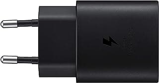 Samsung Samsung Chargeur USB C, Adaptateur Secteur 25W Ultra Rapide, Adaptateur USB C vers USB, Chargeur samsung Charge Rapide, Original, sans câble, Noir