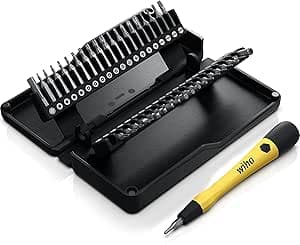 Wiha Zai Haus Micro Bit Set with Precision Mechanical Screwdriver, ESD Handle 42 Pieces with Storage Box, for All Smartphones, Laptops, Cameras