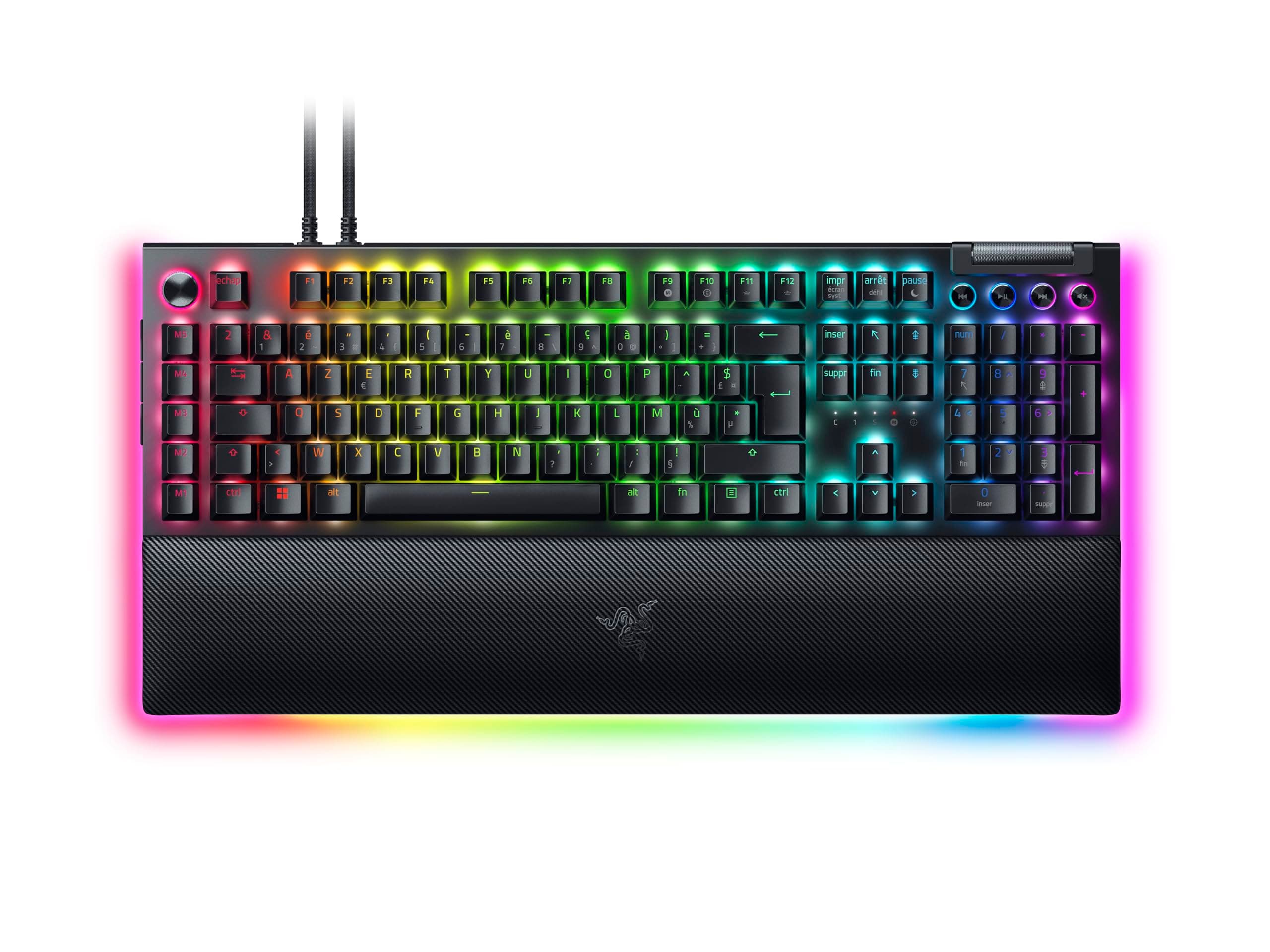 Razer BlackWidow V4 Pro (Switches Yellow) - Mechanical Gamer Keyboard Snap Tap (Silent Mechanical Switches, 8 Dedicated Macro Keys, PU Leather Wrist Rest) AZERTY Keyboard FR | Black - Image 1