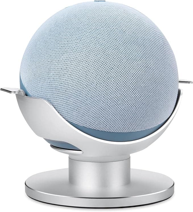 for Amazon Echo Dot 4 / Echo Dot 5 Holder Aluminium Alloy Stand Holder with Integrated Cable Management, No Screws Required, Speaker Accessories Rack (Amazon Echo Dot 4 / Echo Dot 5,White) DOT4 - Image 1