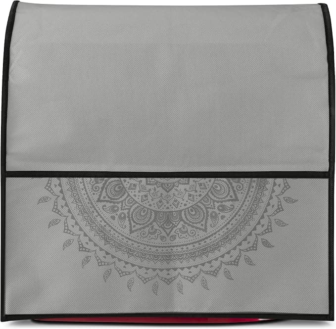 kwmobile Cover Compatible with KitchenAid 4.3-4.8 Liter - Protective Cover 35.5 x 35.5 x 22.5 cm with 3 Pockets for Food Processor - Grey - Image 1