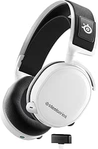 SteelSeries Arctis 7+ Wireless Gaming Headset, 2.4GHz Lossless Gaming Headset, 30 Hours Battery Life for PC, PS5, PS4, Mac, Android and Switch, White