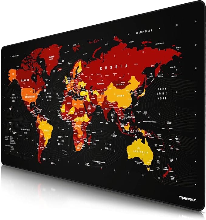 TITANWOLF - XXL Gaming Mouse Pad 1200x600mm - Oversized Table Mat Extra Large XXXL – for precision and speed - for Roccat Razer Logitech Mouse and Keyboard - Black - Image 1