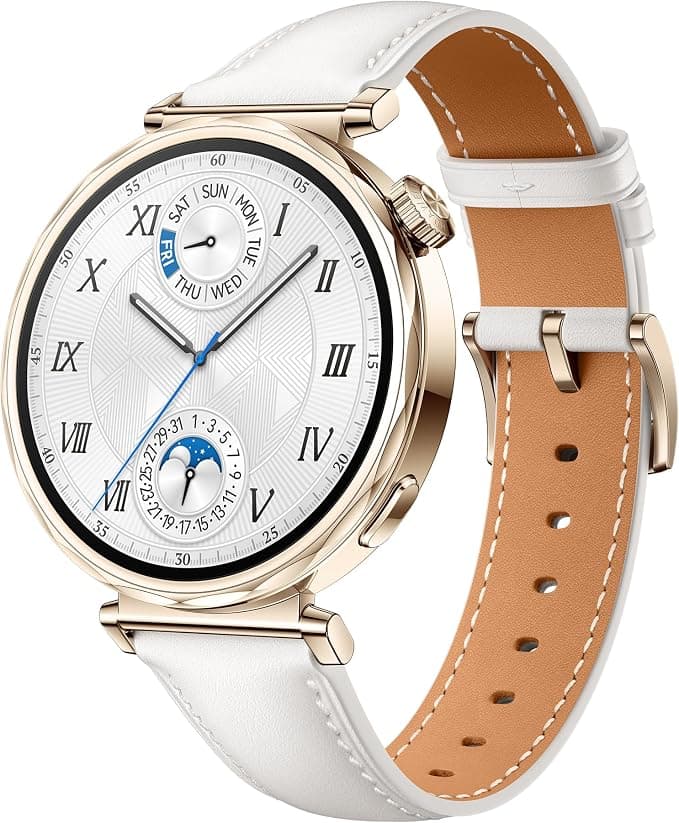 HUAWEI Watch GT 5 41 mm Smart Watch, Clean Lines, New Running and Cycling Experience, Health Monitoring, Up to 7 Days of Battery Life, iOS & Android, White (Leather) - Image 1