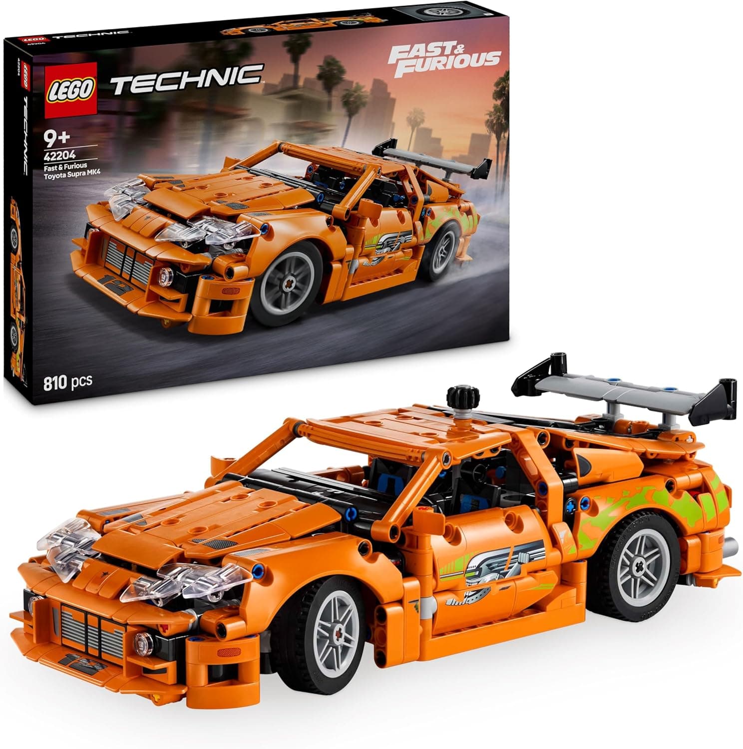 LEGO Technic Fast and Furious Toyota Supra MK4 - Jeu de Construction avec Voiture de Course – Inclut Un Moteur 6 cylindres et Un Capot ouvrant - Idée Cadeau pour garçons et Filles dès 9 Ans 42204