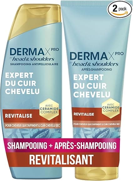 DermaXPro by Head & Shoulders Revitalise Anti-Dandruff Shampoo 250ml + Light Conditioner 220ml with Caffeine and Ceramic Complex, Moisturizes Dry Scalp and Fine Hair - Image 1