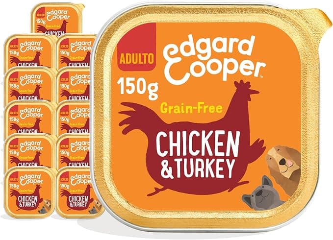 Edgard & Cooper Adult Food Box for Dogs Cereal-Free Food, Healthy Eating, Tasty and Balanced Food, Quality Proteins (Chicken/Turkey, 150g x 11) - Image 1