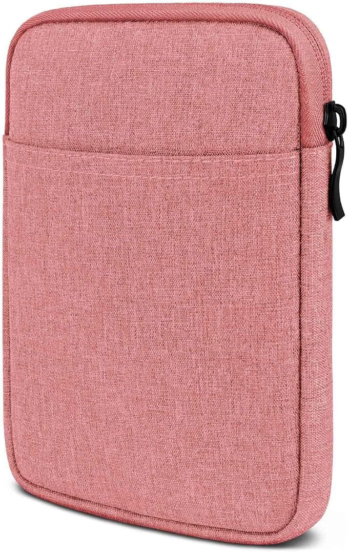moex Étui pour Amazon Kindle (2022) – Housse avec compartiment pour accessoires, liseuse électronique minimaliste avec fermeture éclair, imperméable, rose - Image 1