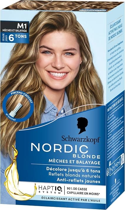 Nordic Blonde - Schwarzkopf - Nordic Blond Radiant Highlights M1 - Permanent Hair Colour - Brightens up to 6 tones - With Activating Oil and Omegaplex - Image 1