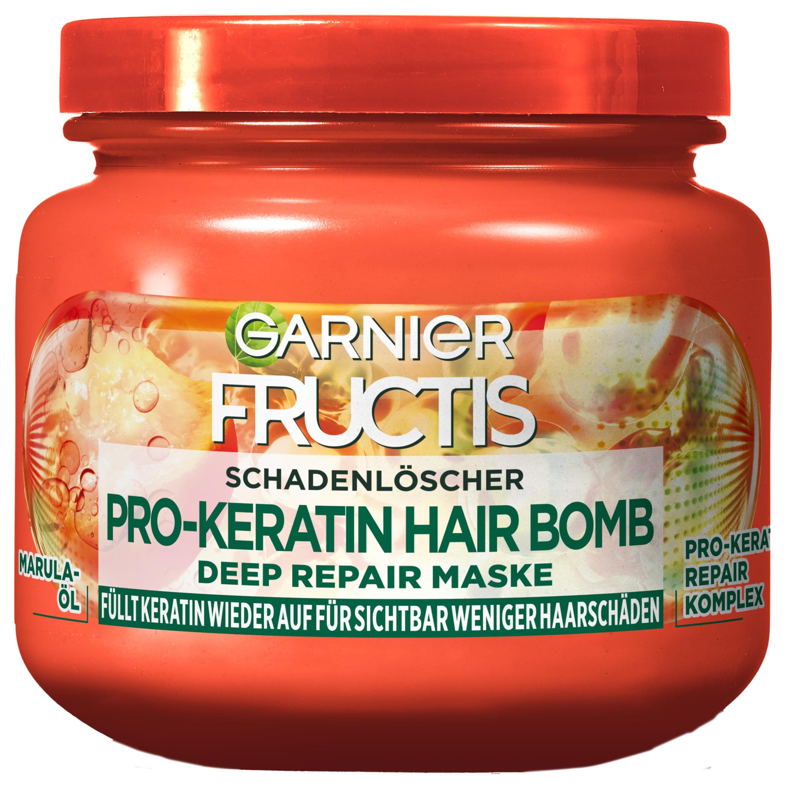 Garnier Repair Mask for Hair Damage for Less Split Ends and Stronger Lengths with Amla Oil and Pro-Keratin Complex + Repairer, Fructis Fire Extinguisher