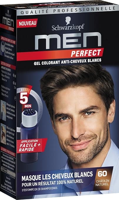 Schwarzkopf - Men Perfect - Anti-White Hair Dye Gel for Men - Men's Hair Colour - Natural Brown 60 - Image 1
