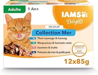 IAMS Chat Adulte Nourriture Humide en gelée Mer Sea Collection 12 sachets x 85g