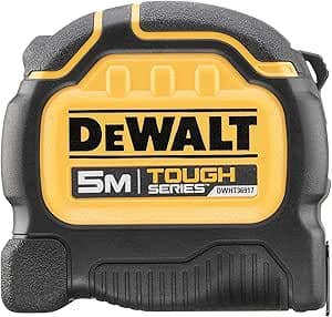 DeWALT Toughseries 5m (32mm width) tape measure (metric only) Rip-Shield; blade coating provides increased durability, ultra strong housing keeps tape safe and secure