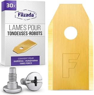 Filzada® 30x Lames de tondeuses-Robots Longue durée, vis incluses - Compatible avec Les tondeuses-Robots Husqvarna Automower, Gardena Sileno & Yard Force