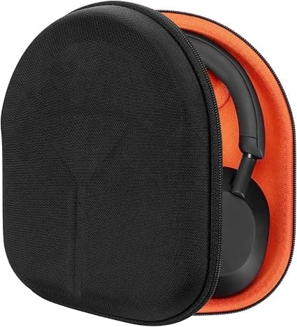 Geekria Shield Headphone Replacement Case Compatible with Sony WH-1000XM5, WH-1000XM4, WH-1000XM3, WH-1000XM2, Replacement Hard Carrying Bag with Cable Storage (Black) - Image 1