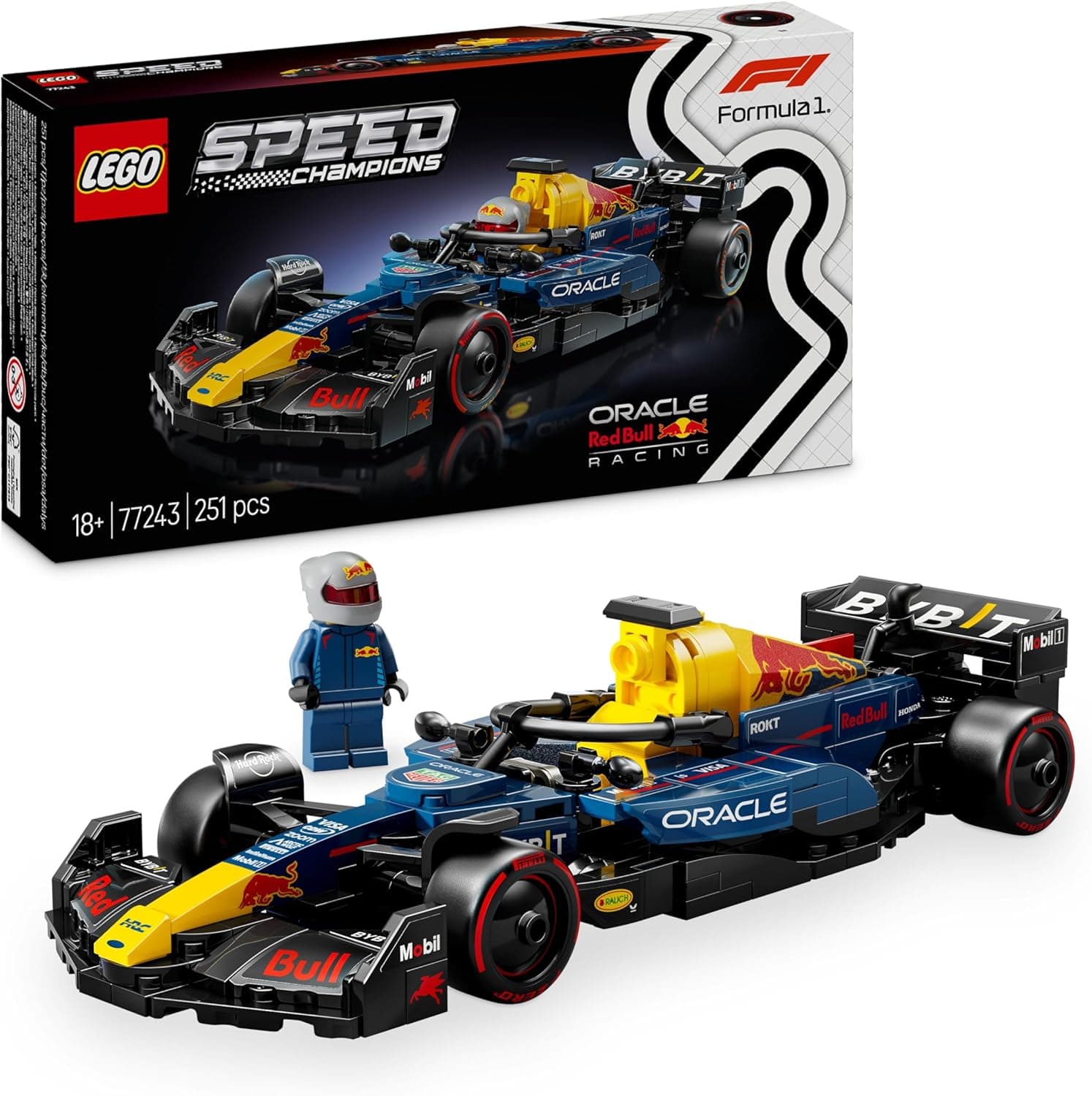 LEGO LEGO Speed Champions Voiture F1 Oracle Red Bull Racing RB20 - Voiture de Course de Formule 1 pour Adulte - Inclut Une minifigurine Collector de Pilote - Cadeau pour Fans de Sport Automobile 77243