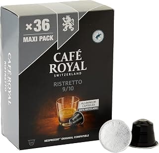 Café Royal Ristretto – Capsules de café compatibles Nespresso®, 100 % Arabica, torréfaction foncée, intensité 11/12, 36 capsules