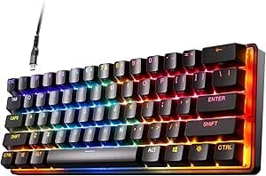 SteelSeries Apex Pro Mini 60% Gamer Keyboard - OmniPoint 2.0 HyperMagnetic Switches - Adjustable Actuation - Rapid Trigger - Rapid Tap/SOCD - PBT Caps - RGB - USB-C - FR AZERTY Format