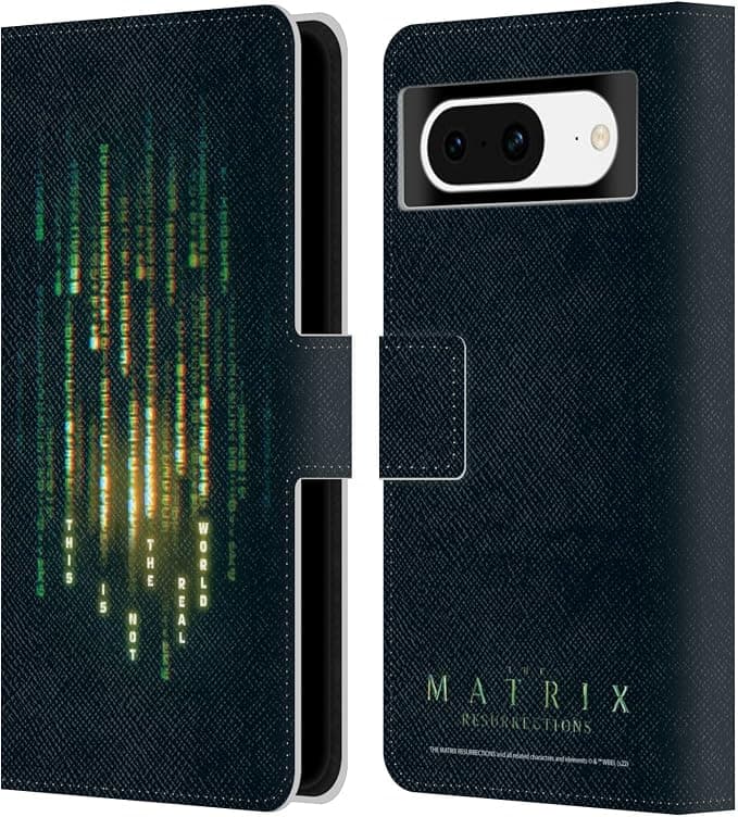 Head Case Designs Officially Licensed The Matrix Resurrections It's Not The Real World Art Key Leather Wallet Case Compatible with Google Pixel 8 - Image 1