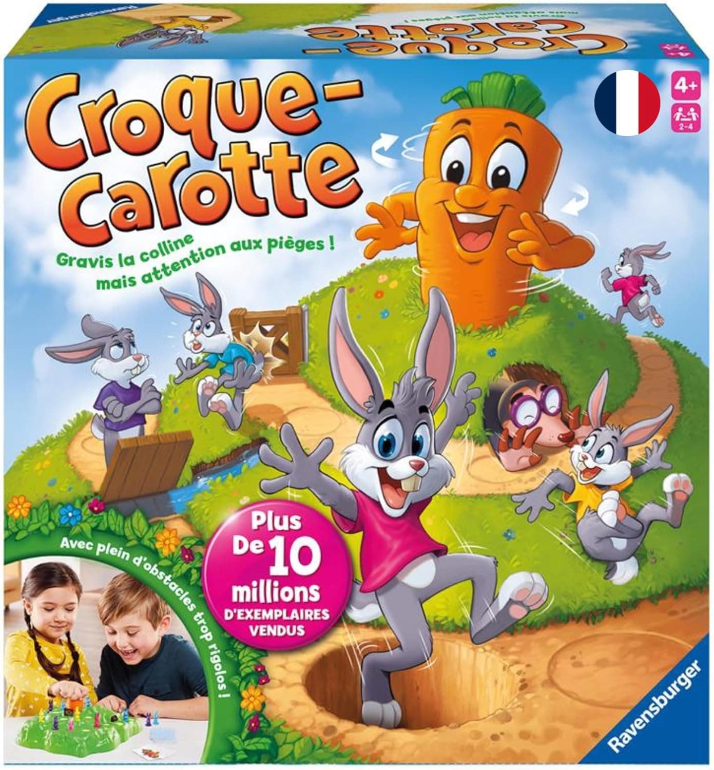 Ravensburger Ravensburger - Croque Carotte - Jeu de Société Rigolo - Jeu pour Famille avec Enfants - Course de Lapins Amusante - 2 à 4 Joueurs dès 4 Ans - 22223 - Version française