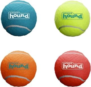 Outward Hound Balle pour Chien Squeaker Ballz - avec couineur - Lot de 4 - S