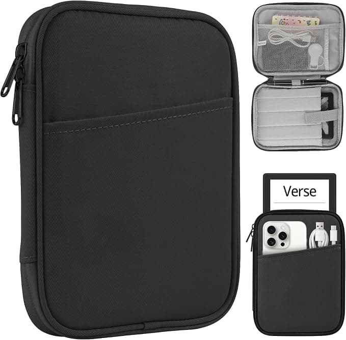 HoYiXi Universal Case for 7 inch Kindle Paperwhite/Colorsoft 2024 Compatibility 6.8" Paperwhite 2021 and 6"-6.8" Kobo/Tolino/Sony EReader with Anti-Drop Android Tablet Sleeve Case, Black - Image 1