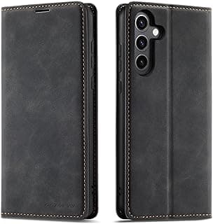 QLTYPRI Etui pour Samsung Galaxy A36, Housse en Cuir Premium PU Portefeuille Conque, Fentes pour Cartes Fermoir Magnétique Stand Fonction Flip Coque pour Samsung Galaxy A36 - Noir