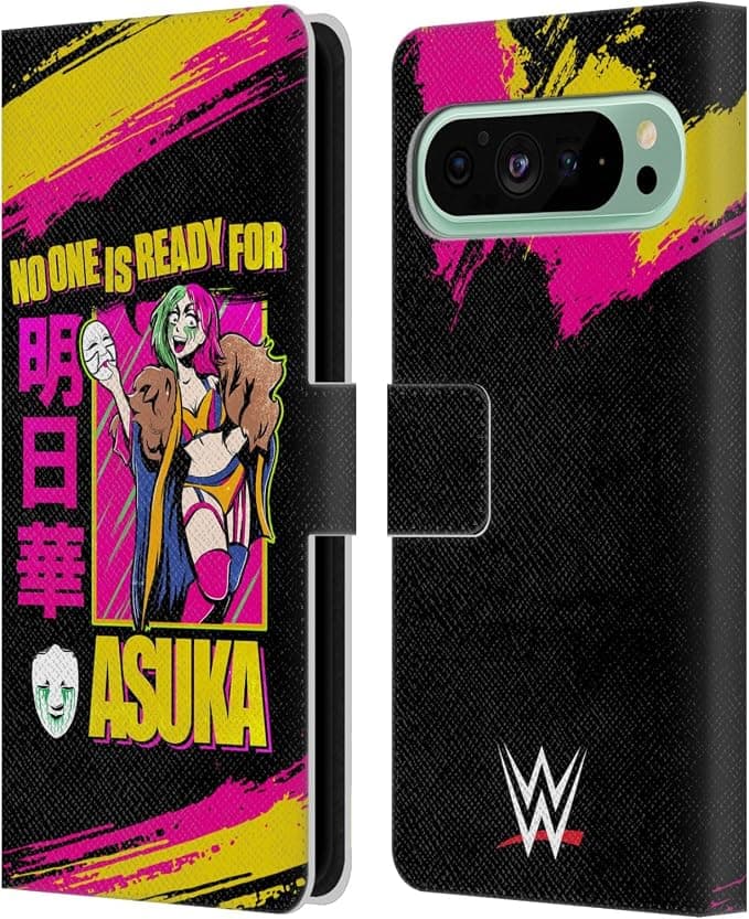 Head Case Designs sous Licence Officielle WWE Personne n'est Prêt Asuka Étui Portefeuille en Cuir Compatible avec Google Pixel 9 Pro XL - Image 1