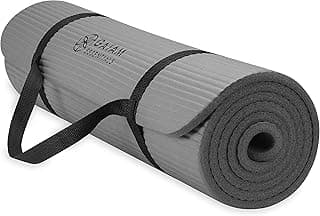 Gaiam Essentials Tapis de yoga épais avec sangle de transport facile à attacher, 183 x 61 x 6,2 cm (L x l x H)