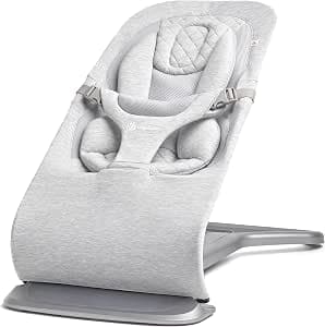 Ergobaby Evolve 3-in-1 Baby Lounger for Newborns from Birth to Early Childhood, Swing Chair with Insert for Newborn (2.5 kg - 13.2 kg), Light Grey
