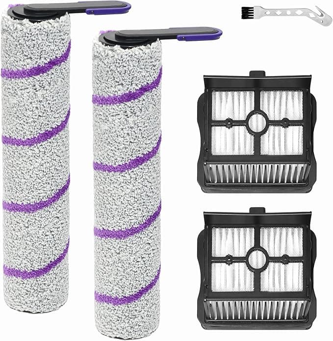 Replacement Parts Roller Brush For Rowenta X-Clean 10 For Narwal S20 Pro Wet & Dry Vacuum Cleaner, Brush Roller 2+2 Filters+Cleaning Brush