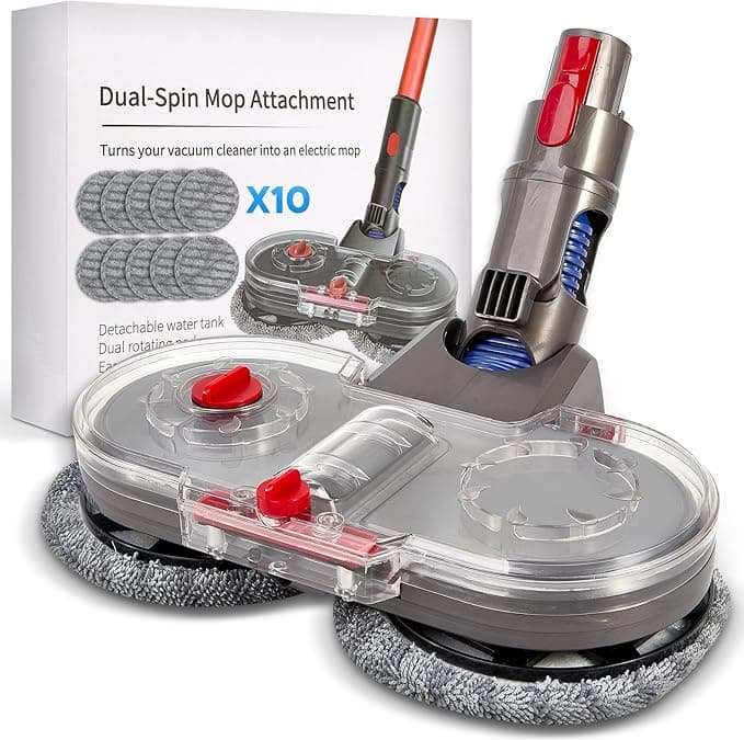 Dyson Electric Mop Head for Dyson V7/V8/V10/V11/V15 | Mop with Removable Water Tank and 10 Washable Wipes | Compatible with Dyson Vacuum Cleaner