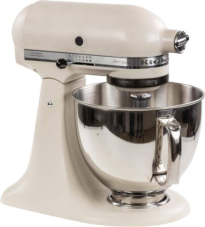 KitchenAid Artisan Pastry Mixer with Tilting Head - Mixer with 5 Accessories and 2 Stainless Steel Bowls of 4.8 and 3 L - Fresh Linen - Image 1