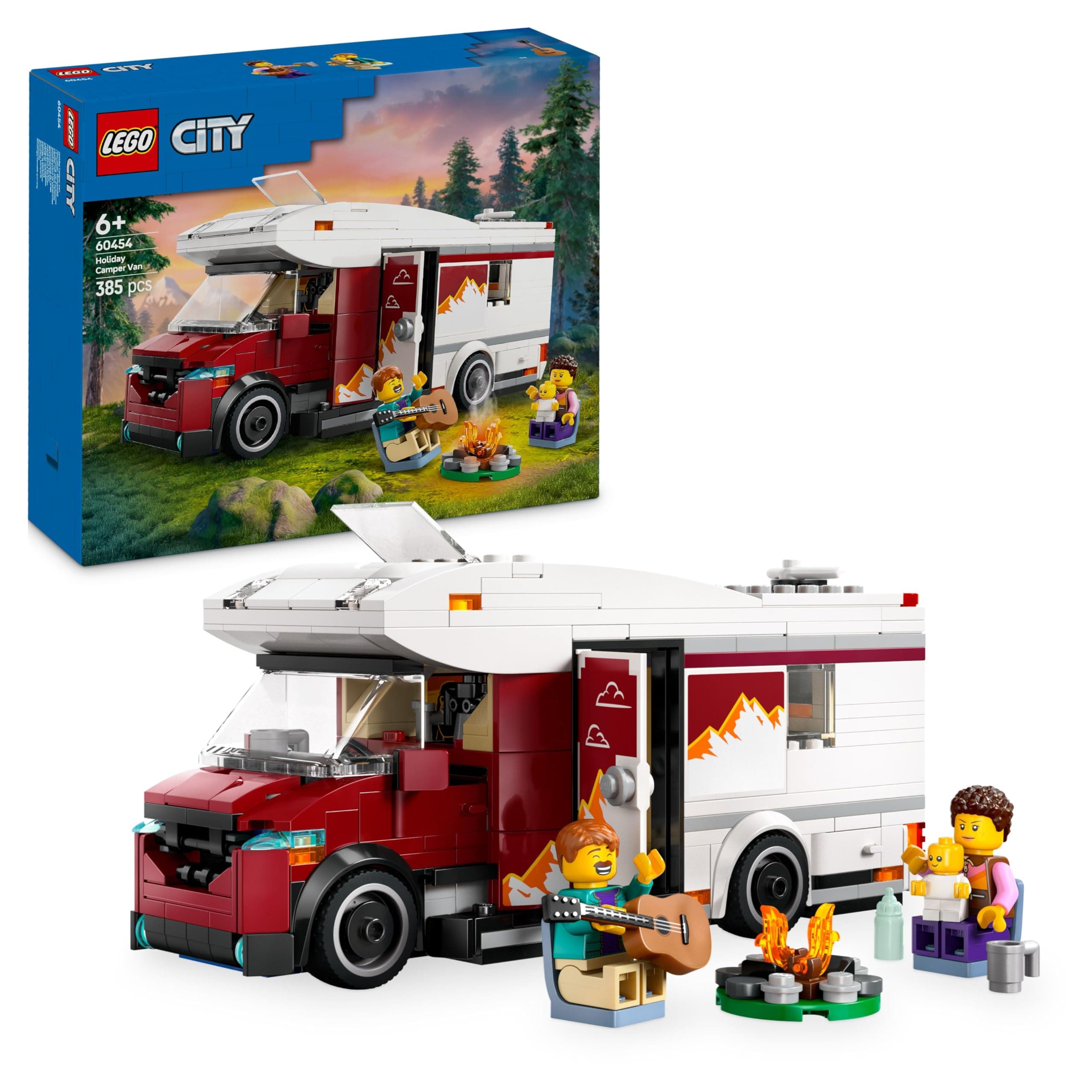 LEGO City Adventure Motorhome Building Set for Boys and Girls from 6 Years + Includes Baby, Accessories and Guitar - Birthday Gift Idea for Adventurers 60454 - Image 1