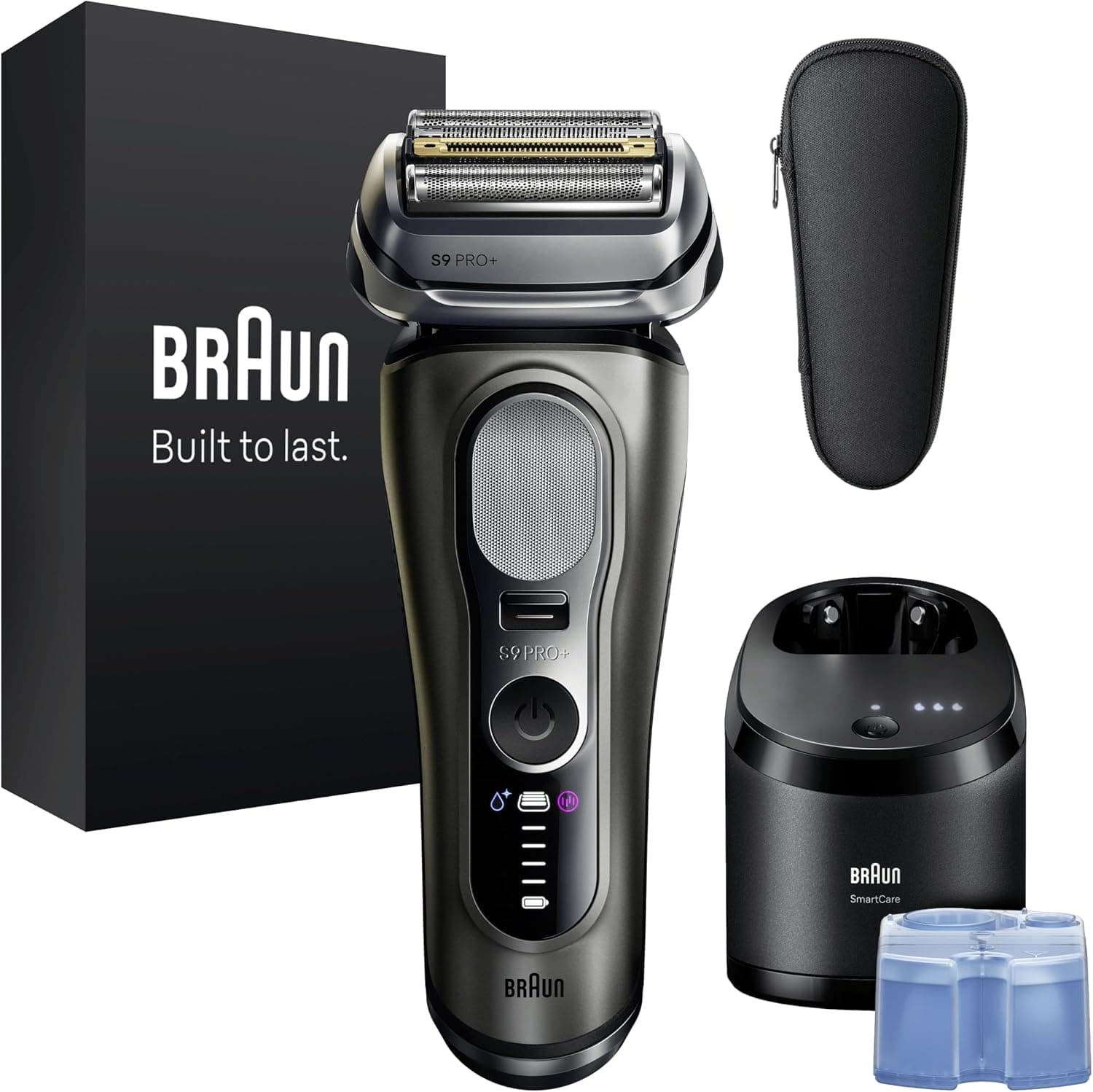 Braun Rasoir Electrique Homme Series 9+ PRO 9665CCE Graphite, Etanche, Lames De Précision Ultra-Fines Et Tondeuse Pro Trimmer Pour Bien Raser La Barbe, Coffret Rasage Avec Station De Nettoyage - Image 1